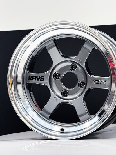 TE37V 15X8 ET0 4X100 GUNMETALLIC POLISH RIM