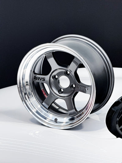 TE37V 15X8 ET0 4X100 GUNMETALLIC POLISH RIM