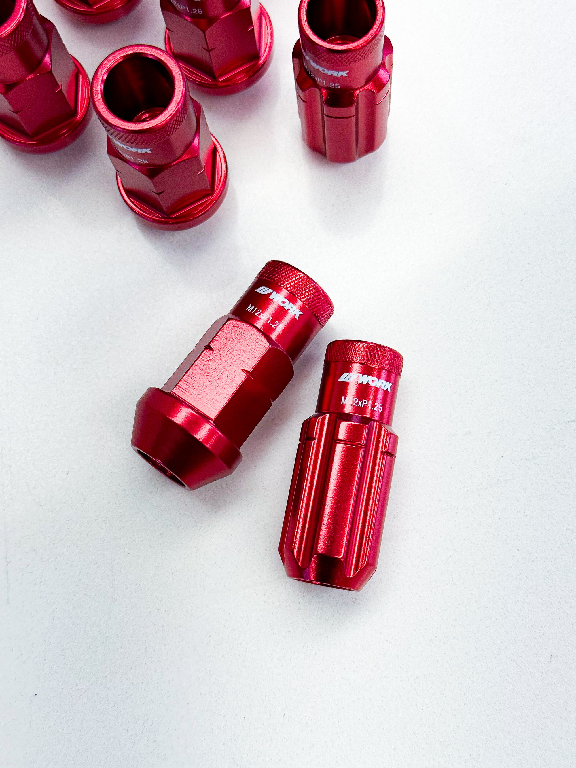 WORK RACING LUGS RED