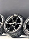 PRE-OWNED VOLK RACING TE37SL 18X9.5 +22 5X114.3 PRESSED DOUBLE BLACK