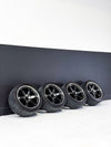 PRE-OWNED VOLK RACING TE37SL 18X9.5 +22 5X114.3 PRESSED DOUBLE BLACK