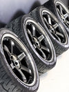 PRE-OWNED VOLK RACING TE37SL 18X9.5 +22 5X114.3 PRESSED DOUBLE BLACK